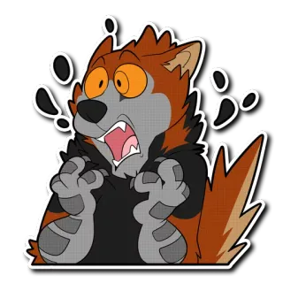 😱 d514d0d4 무서운, 충격, 만화, 동물, 털복숭이, 표정 telegram sticker
