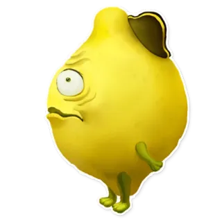 😐 026c680a citroen, cartoon, grappig, zuur, fruit telegram sticker