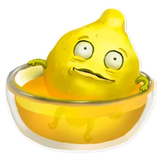😋 5f9bf3c6 citroen, fruit, cartoon, bad, zuur, sap telegram sticker