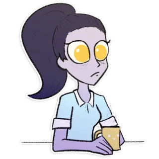 ☕️ 07e2f61d 卡通, 贴纸, 插画, 女人, 咖啡, 人物 whatsapp sticker