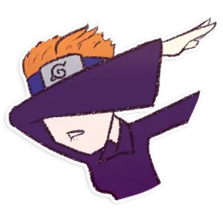 🍥 12ac8907 Dab, 动漫, 角色, 头带 whatsapp sticker