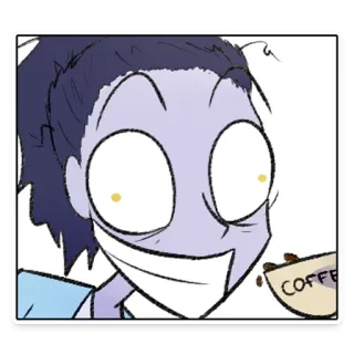 😬 4c7cf276 COFFEE 咖啡, 卡通, 眼睛, 脸 whatsapp sticker