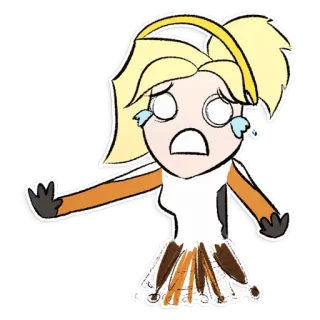 😢 648fcb55 Mercy Overwatch 电子游戏, 守望先锋, 天使, 角色, 哭泣 whatsapp sticker