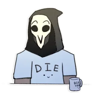 😮 777ba5c5 Reaper Overwatch DIE
DIE TOO 死神, 守望先锋, 电子游戏, 角色, 骷髅面具 whatsapp sticker