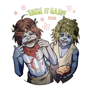 😝 7414565c TAKE IT EASY! Мультфильм, Искусство, Персонажи, Фольклор, Фэнтези, Расслабься, Юмор telegram sticker