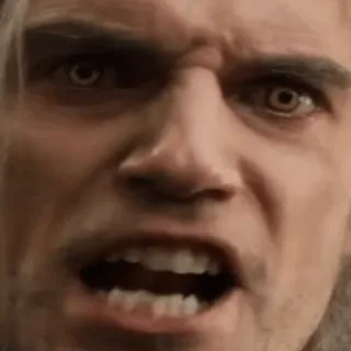 😈 ad677db1 Geralt of Rivia The Witcher Geralt, The Witcher, marah, pemburu monster, fantasi, cemberut telegram sticker