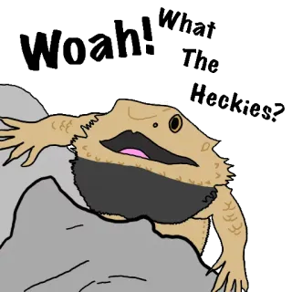 😝 028f52fc Woah! I'm high... drago barbuto, lucertola, wow, high, divertente, animale telegram sticker