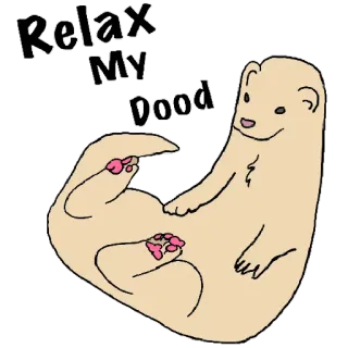 😴 2dc011c7 Relax My Dood furetto, rilassarsi, animale, carino, cartone animato telegram sticker