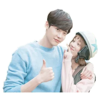 👍 1e5f85af koreanisches Drama, Paar, Daumen hoch, süß, Liebe, Romantik, Helm, glücklich whatsapp sticker