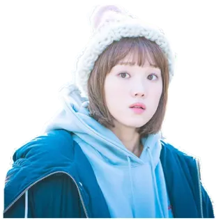 🙄 282cf294 Frau, Koreanisch, Winter, Mütze, Mode, Porträt, süß whatsapp sticker