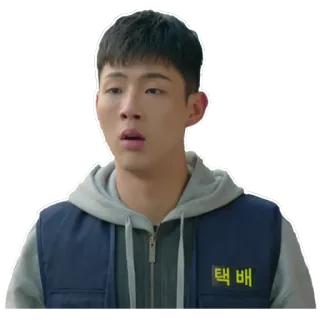 😧 f8b1ef70 택배 Mann, Koreanisch, Lieferung, Paket whatsapp sticker