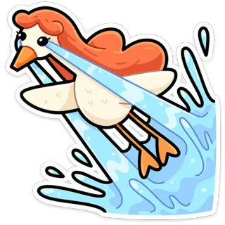⭐ 656ef754 swan, cartoon, water, tears, crying, animation, bird whatsapp sticker