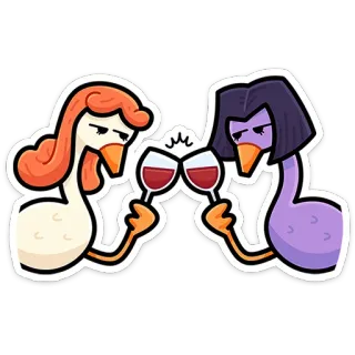 🍹 bd38dbc9 goose, wine, toast, celebration, cartoon, sticker whatsapp sticker