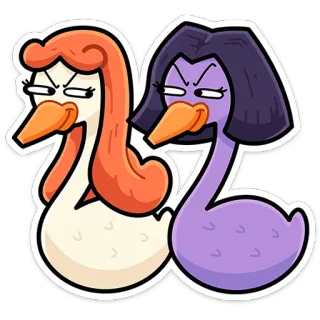 ⭐ f1302c07 ducks, cartoon, birds, animals, illustration whatsapp sticker