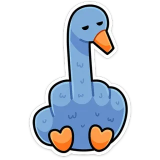 🖕 fb88a0d6 Dessin animé, Canard, Doigt d'honneur, Offensant, Oiseau, Impoli, Autocollant telegram sticker