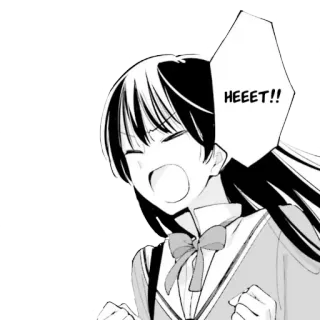 🙅‍♂️ 70784540 HEEET!! animé, manga, fille, uniforme scolaire, excité(e) whatsapp sticker
