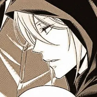 📜 bacb9c35 Anime, Manga, Cappuccio, Profilo, Faccia, Serio telegram sticker