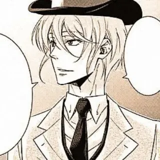 🕰 cea58644 Anime, Manga, Ritratto, Personaggio, Capelli biondi, Cappello, Completo telegram sticker