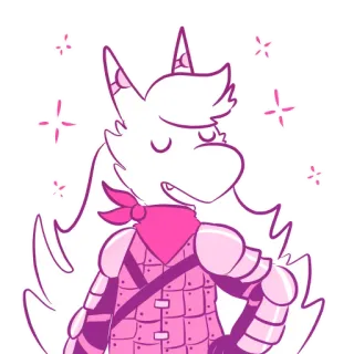 😌 4c510fbb unicorn, character, armor, fantasy, pink telegram sticker