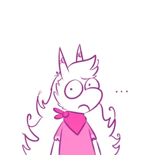 😮 d88dae32 ... cartoon, character, unicorn, pink, confused, expression, cute telegram sticker