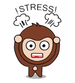 😠 11ceb520 STRESS 원숭이, 스트레스, 만화, 공황, 걱정, 감정, 동물 telegram sticker