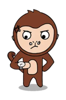 ⏱ 1836aac5 원숭이, 만화, 기다림, 손목시계, 동물 telegram sticker