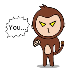 👉 23759f95 You... 원숭이, 만화, 화난, 가리키는, 동물 telegram sticker