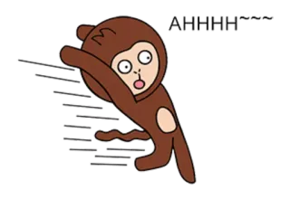 🏃 8a23c5a7 AHHH 원숭이, 만화, 달리기, 무서워, 동물, 귀여운, 웃긴 telegram sticker