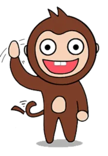 👋 e1d6b790 원숭이, 만화, 동물, 손 흔드는, 귀여운 telegram sticker