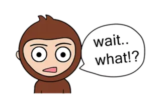 🤦 e7e7c48a wait.. what!? 만화, 혼란, 질문, 기다려, 뭐, 스티커, 원숭이 telegram sticker
