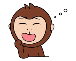 😀 fc701b10 원숭이, 귀여운, 생각하는, 스티커, 이모티콘, 만화 telegram sticker