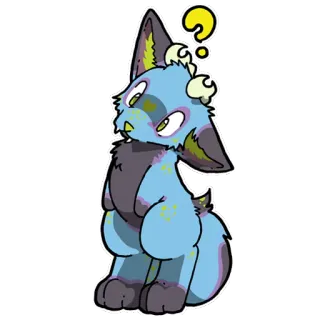 🤔 2223582d Desenho animado, Fofo, Animal, Confuso, Ponto de interrogação telegram sticker