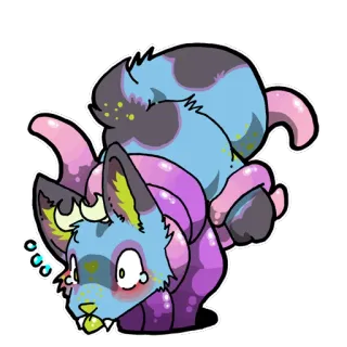 😳 a48e6d10 Desenho animado, Monstro, Criatura, Fofo, Estranho, Animal, Tentáculos telegram sticker