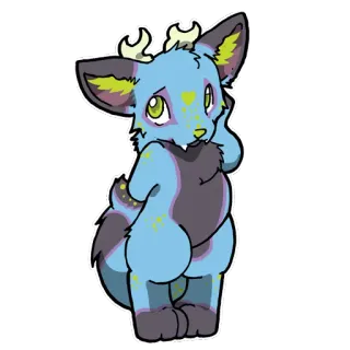 ☺️ c793dab7 fofo, animal, peludo, kawaii, veado, azul, chibi telegram sticker