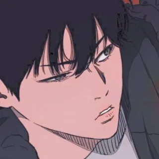 🆎 40fd3132 Anime, Dibujo animado, Hombre, Retrato, Serio, Cortavientos telegram sticker