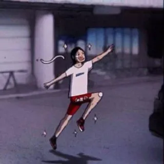 🙈 6f535dea Anime, Correr, Brillo, Emocionado, Dibujos animados telegram sticker