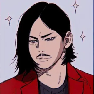 🍣 a0eea209 hombre, dibujo animado, chaqueta, bigote, caricatura coreana, anime telegram sticker