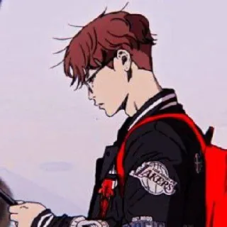 🍈 b9eef882 Anime, Deportes, Baloncesto, Los Angeles Lakers, Dibujos animados, Personaje, Gafas, Pelo rojo telegram sticker