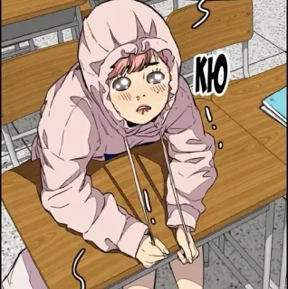 🥺 ba5c050a KHO Anime, Ragazza, Felpa con cappuccio, Scrivania, Carino whatsapp sticker