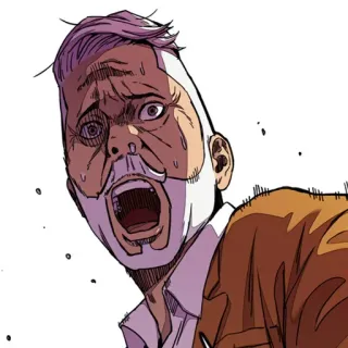 🤨 9c671e34 男, ショック, 動揺, 叫び, 恐怖, 顔 telegram sticker