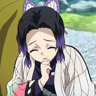 🌟 9b31b9ee Shinobu Kocho Demon Slayer アニメ, 鬼滅の刃, 胡蝶しのぶ, かわいい, 笑顔, 漫画 telegram sticker