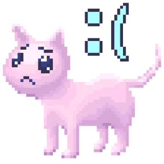 😿 351857e1 gato, triste, pixel art, fofo, arte digital telegram sticker