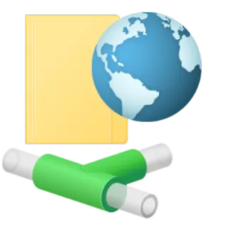 💾 113ee2a5 folder, globe, internet, network, connection telegram sticker