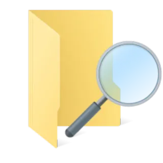 💾 b61e410f folder, magnifying glass, search, files, directory, computer telegram sticker