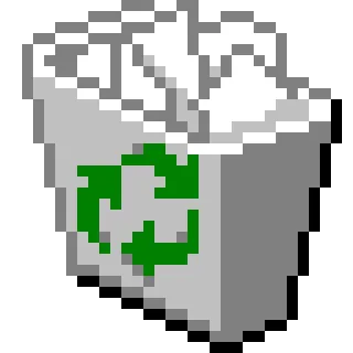 💾 3a3868a4 recykling, recykling, kosz na śmieci, pojemnik, odpady, środowisko, pixel art telegram sticker