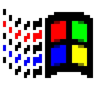 💾 7fe75596 Windows, Microsoft, Pixel art, Retro, Komputer, System operacyjny telegram sticker