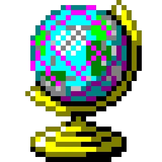 💾 824b8548 globus, pixel art, świat, ziemia, geografia telegram sticker