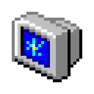 💾 fbc3bd58 komputer, pixel art, monitor, stary komputer, vintage, retro telegram sticker