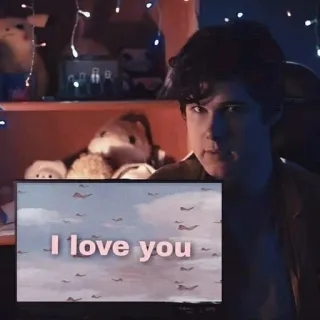 💕 0153b6a9 I love you 사랑, 로맨스, 메시지, 하늘, 구름 telegram sticker