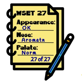 👌 a89773eb WSET 27
Appearance:
OK
Nose:
Aromatn
Palate:
Norm
27 of 27 WSET, cata de vino, vino, aroma, paladar, nota, apariencia telegram sticker